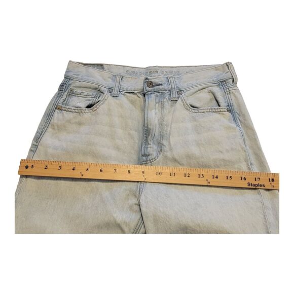 American Eagle Jeans Womens Size 4 Reg Blue Mom High-Rise Distressed Casual - Picture 9 of 14